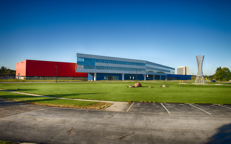 IARC building exterior from the northeast in early morning light