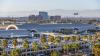 Airplane landing at John Wayne Airport