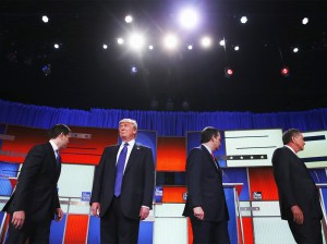 Republican presidential candidates before a debate in 2016