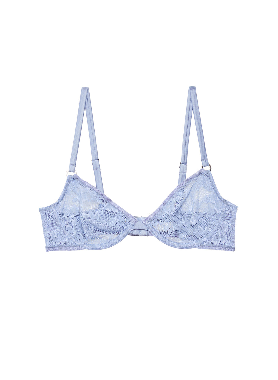 Denim blue - Le Stretch Lace Demi Bra | Fleur du Mal