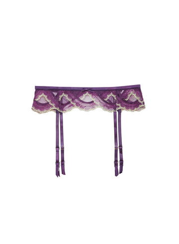 Midnight purple - Hendrix Embroidery Garter Belt | Fleur du Mal