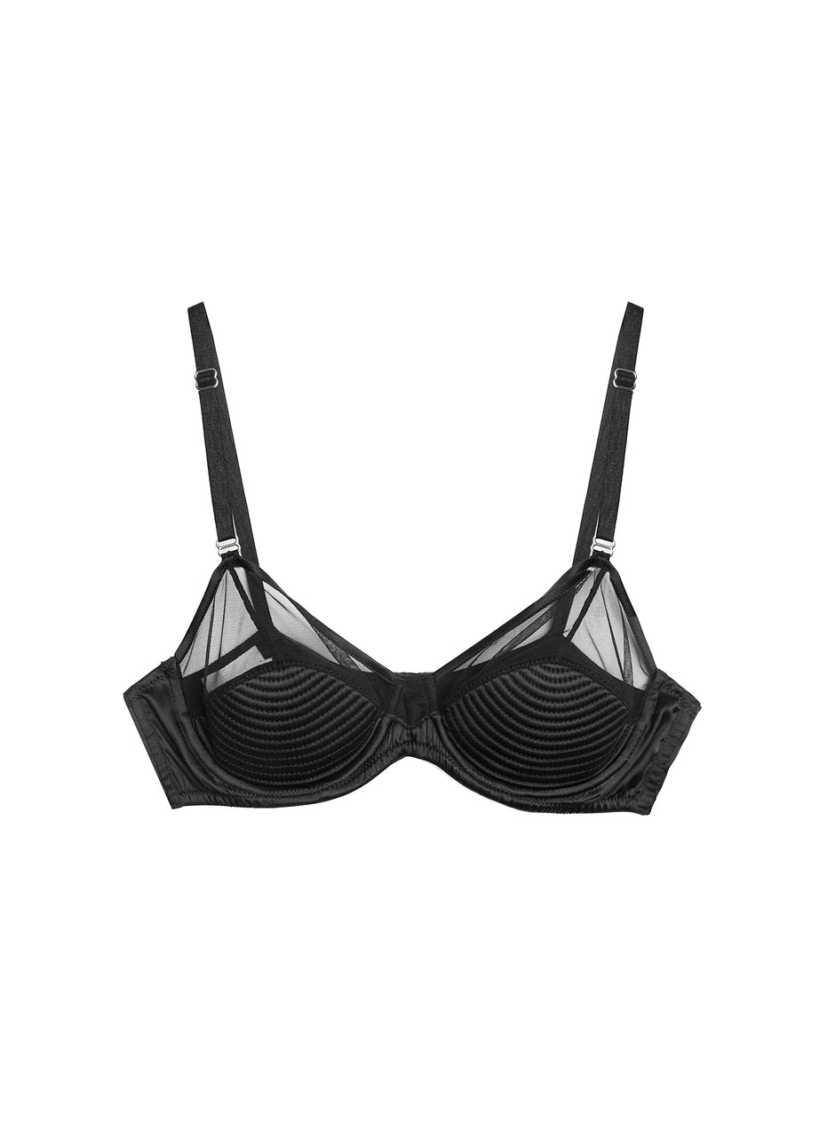 Black - Top Stitch Bebe Bra | Fleur du Mal