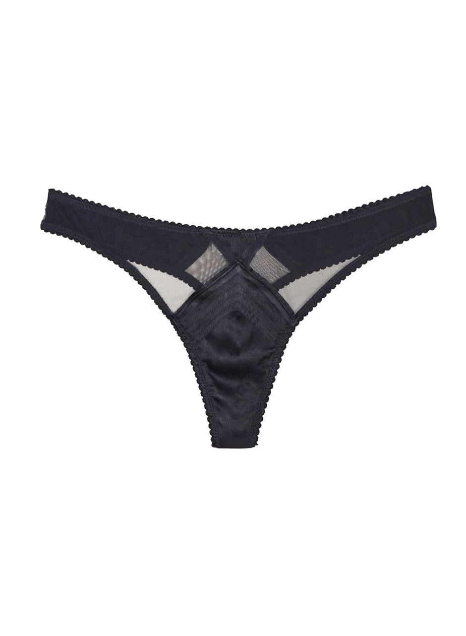 Black - Top Stitch Thong | Fleur du Mal