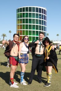 INDIO, CALIFORNIA - APRIL 14: (FOR EDITORIAL USE ONLY) Festivalgoers attend the 2024 Coachella Valley Music and Arts Festival at Empire Polo Club on April 14, 2024 in Indio, California. (Photo by Monica Schipper/Getty Images for Coachella)