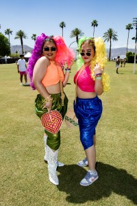 INDIO, CALIFORNIA - APRIL 19: (FOR EDITORIAL USE ONLY) Festival goers attend the 2024 Coachella Valley Music and Arts Festival at Empire Polo Club on April 19, 2024 in Indio, California. (Photo by Timothy Norris/Getty Images for Coachella)