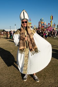 INDIO, CALIFORNIA - APRIL 20: (FOR EDITORIAL USE ONLY) A festival goer attends the 2024 Coachella Valley Music and Arts Festival - Weekend 2 at Empire Polo Club on April 20, 2024 in Indio, California. (Photo by Timothy Norris/Getty Images for Coachella)