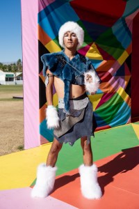 INDIO, CALIFORNIA - APRIL 21: (FOR EDITORIAL USE ONLY) A festival goer attends the 2024 Coachella Valley Music and Arts Festival - Weekend 2 at Empire Polo Club on April 21, 2024 in Indio, California. (Photo by Timothy Norris/Getty Images for Coachella)