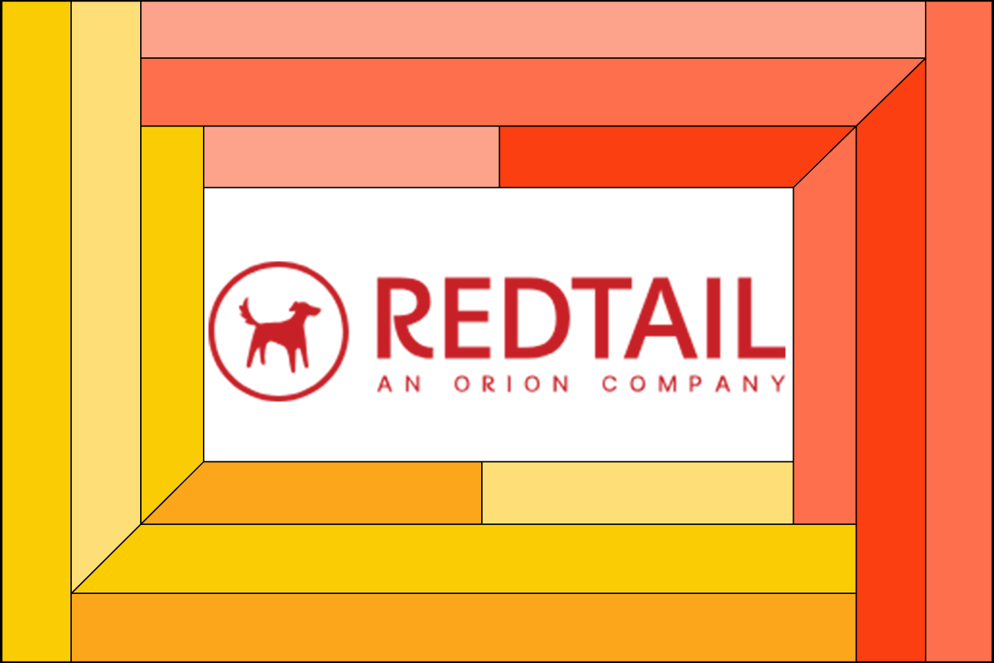 The Redtail logo on a red and orange frame.