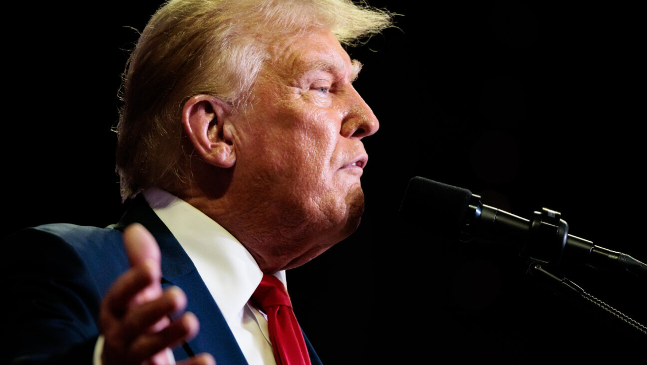 Donald Trump speaks during a campaign event in Philadelphia.