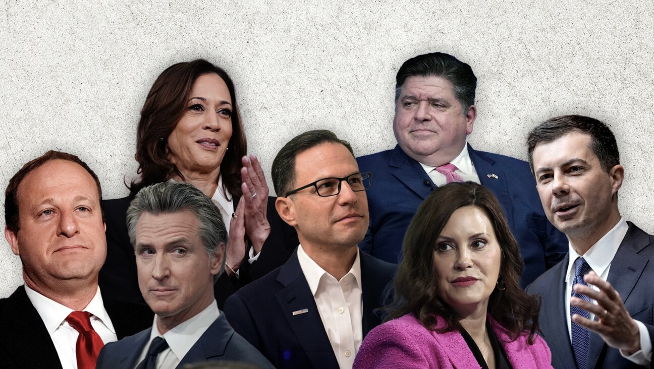 Possible contenders to replace Joe Biden on the Democratic ticket include, clockwise from top, Vice President Kamala Harris, Illinois Gov. J.B. Pritzker, Transportation Secretary Pete Buttigieg, Michigan Gov. Gretchen Whitmer, Pennsylvania Gov. Josh Shapiro, California Gov. Gavin Newsom and Colorado Gov. Jared Polis. (Collage by Grace Yagel/Getty Images)