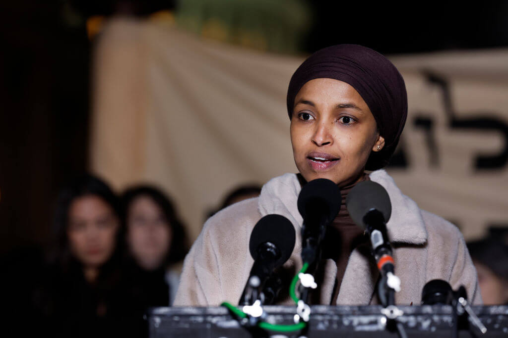 Rep. Ilhan Omar, D-Minnesota, on Nov. 13, 2023. 