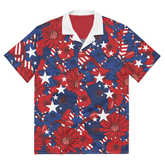 FOX News Stars & Stripes Floral Hawaiian Shirt