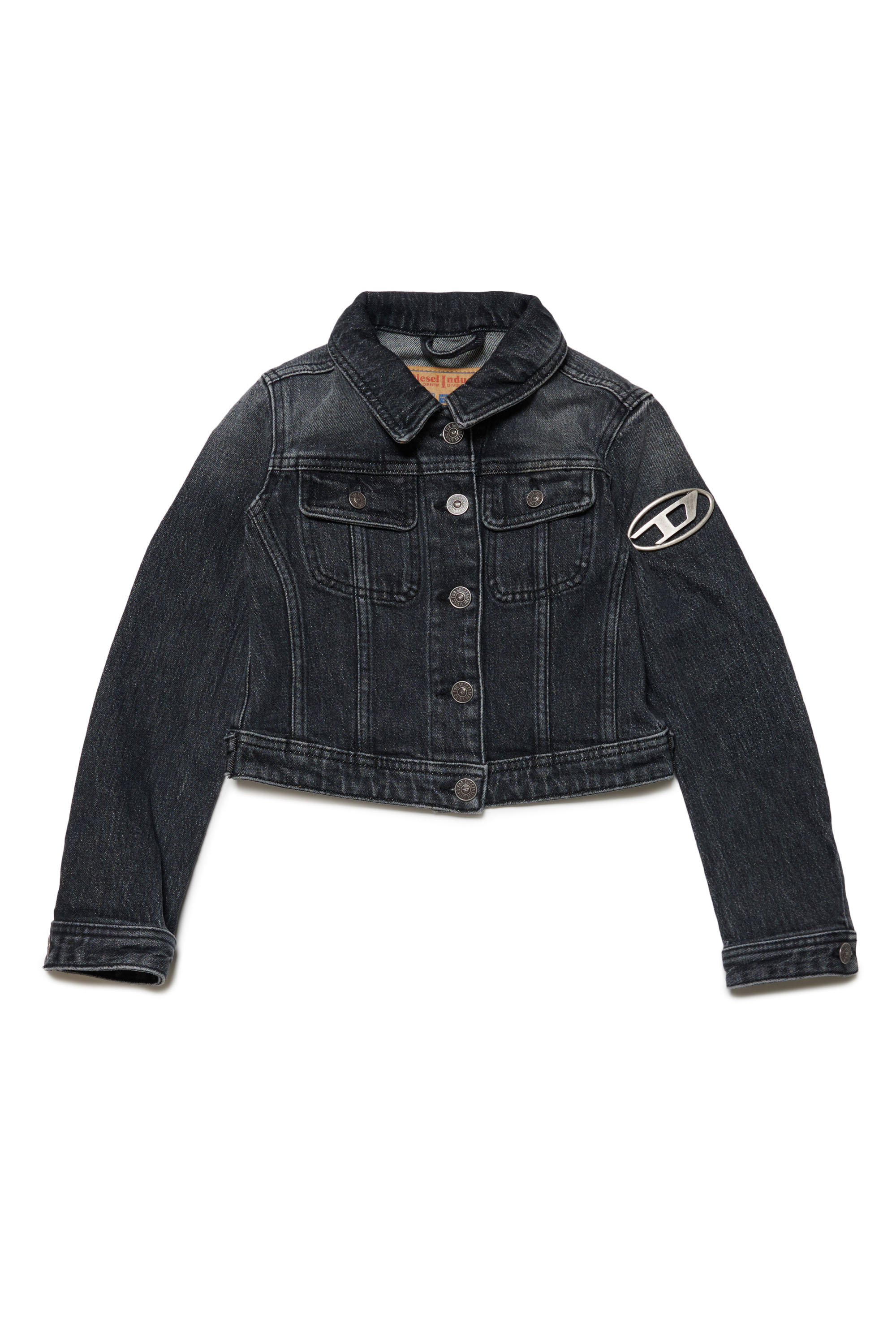 Diesel - JSLIMMY-S2-J, Veste trucker avec plaque Oval D Femme in Noir - 1