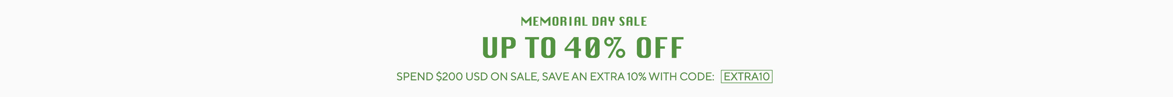 memorial day sale up to 40% off 