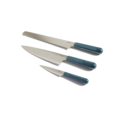 knife trio - blue salt - view 1