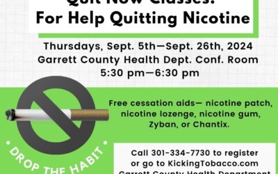 Free Tobacco Cessation Classes Scheduled in Garrett County for Fall 2024