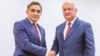 Alexandru Stoianoglo (left) and former Moldovan President Igor Dodon