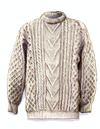 Friend to the seafarer, the chunky and oversized sweater from Galway Bay was the  fisherman’s Sunday best. This fascinating piece of clothe is also featured in The Rebel’s wardrobe.