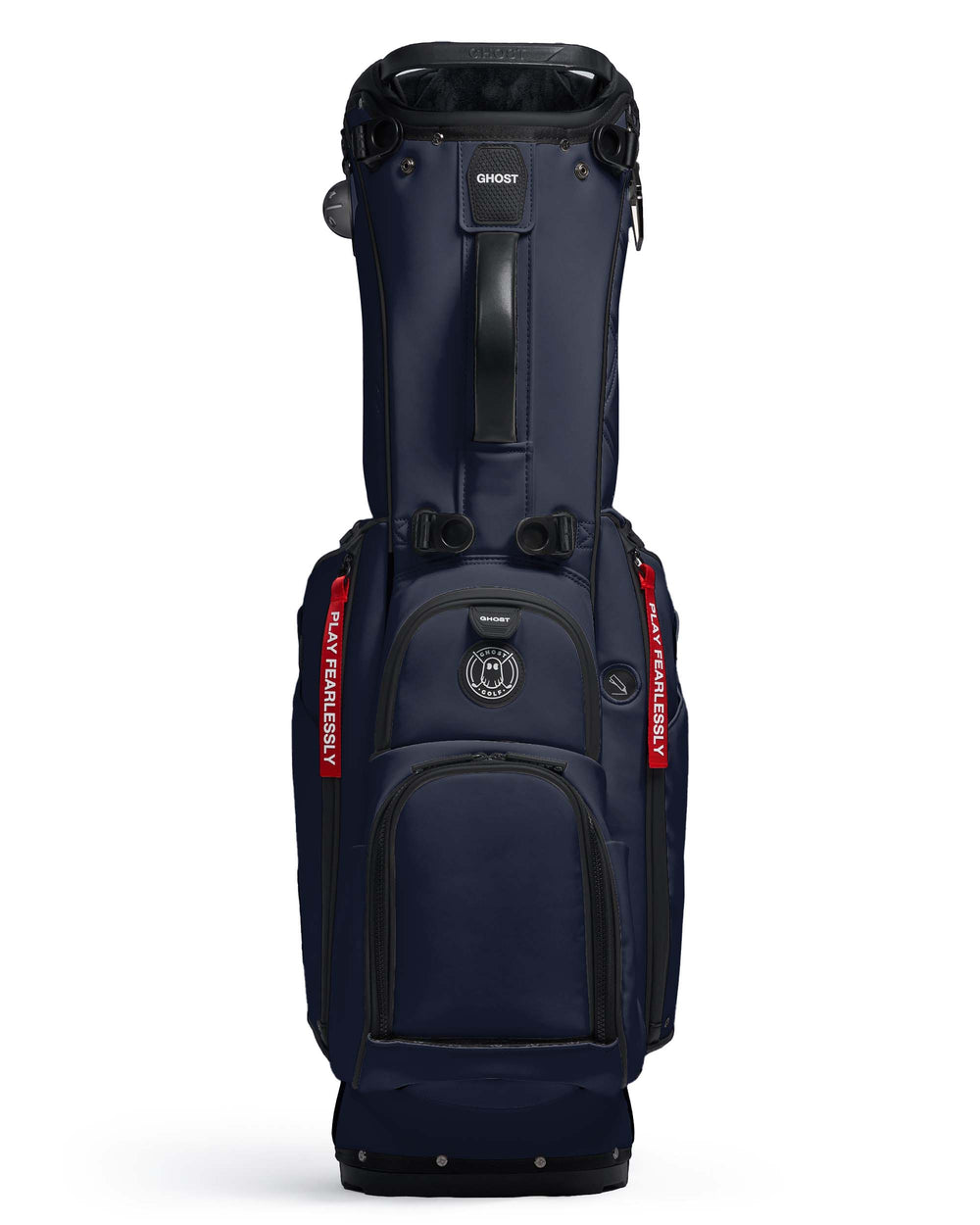 Ghost Golf PATRIOT Navy Color Golf Bag with Red Tags and White Logo