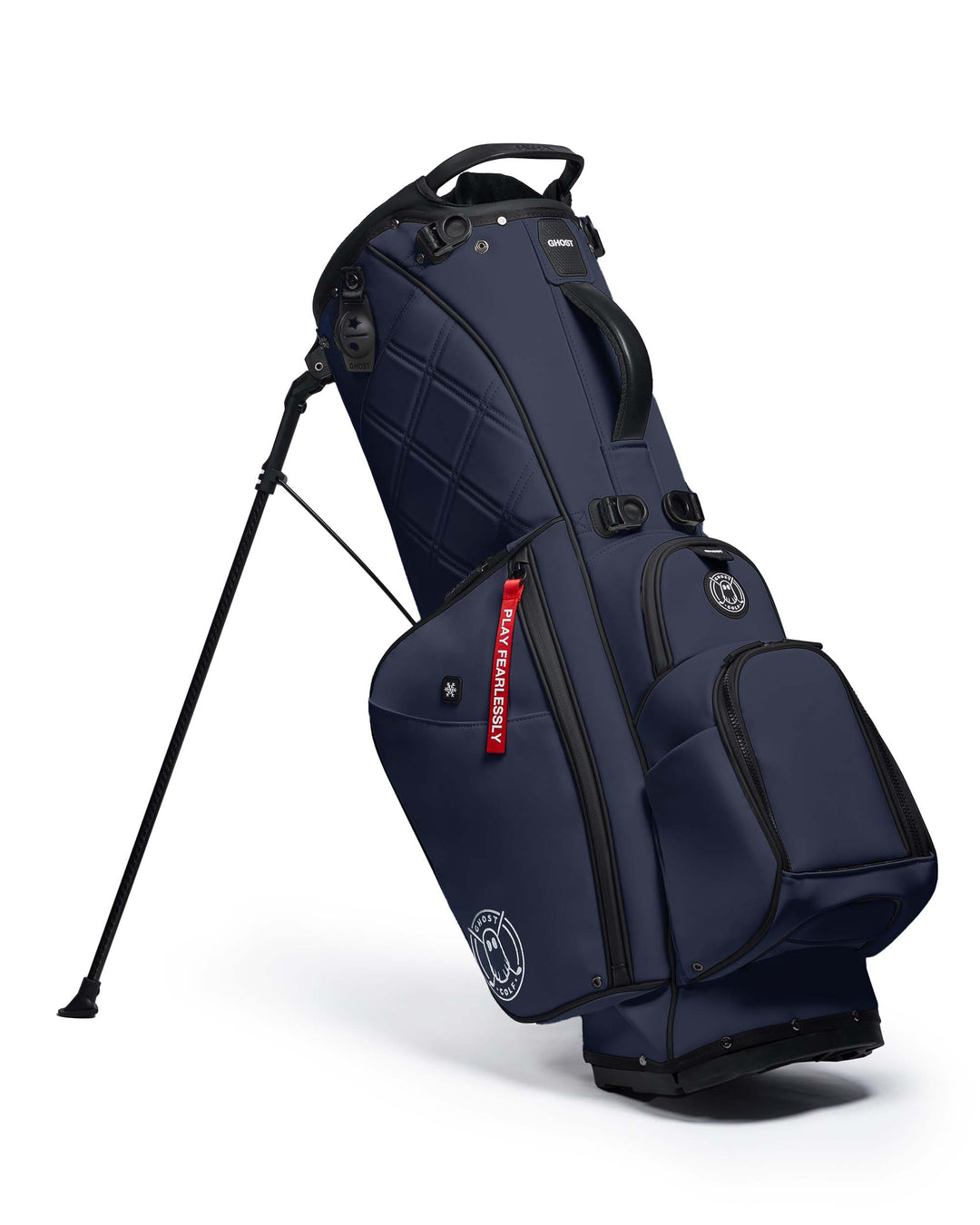 Ghost Golf PATRIOT Navy Color Golf Bag with Red Tags and White Logo