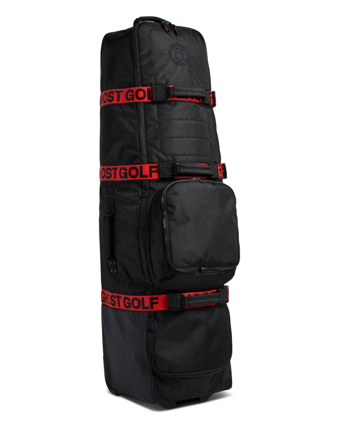 Golf Travel Bag. Black with Red Nylon Stripe Webbing.