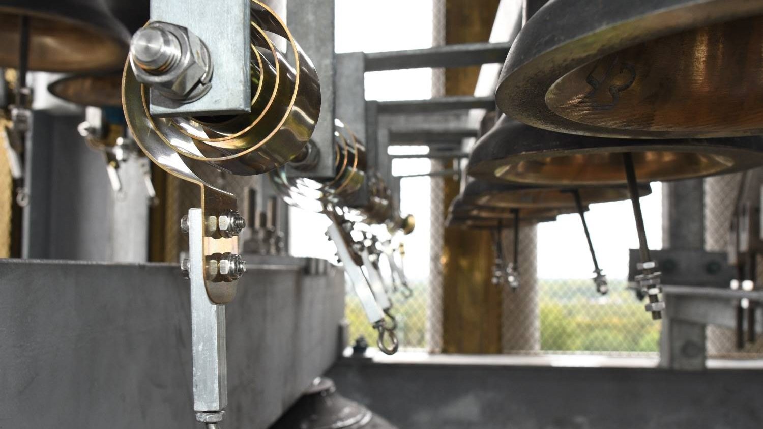 The clappers attached to each bell in the Belltower