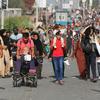 Palestinians flee northern Gaza.