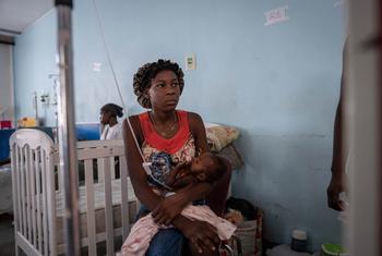 A child with malnutrition is treated at the Hôpital universitaire Justinien in Cap Haitien, Haiti.