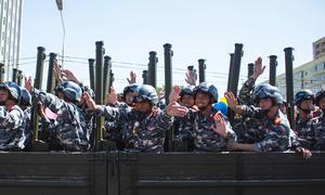 朝鲜民主主义人民共和国平壤的阅兵仪式。