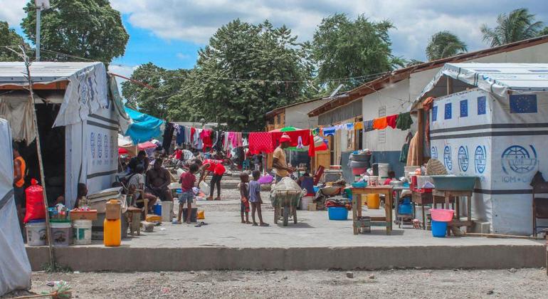 L'un des sites de déplacement de Port-au-Prince, à l’image de nombreux sites accueillant des personnes déplacées à l'intérieur du pays. 