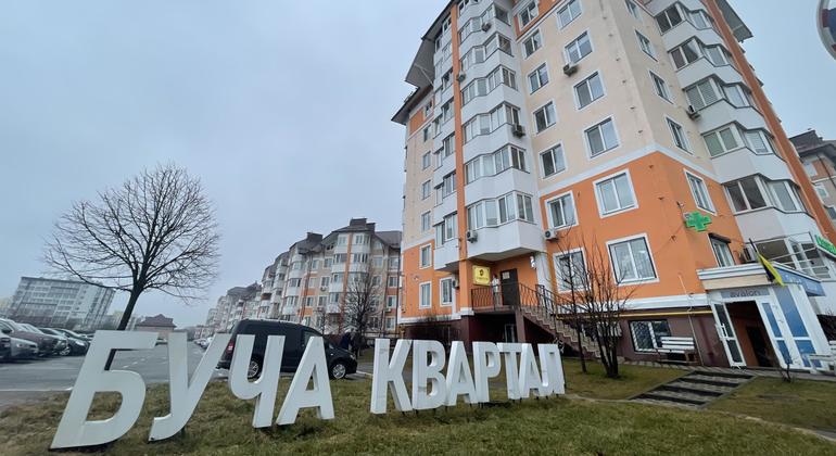 This neighborhood in Bucha suffered greatly during the Russian occupation. This house was bombed, but today, everything has been completely restored.