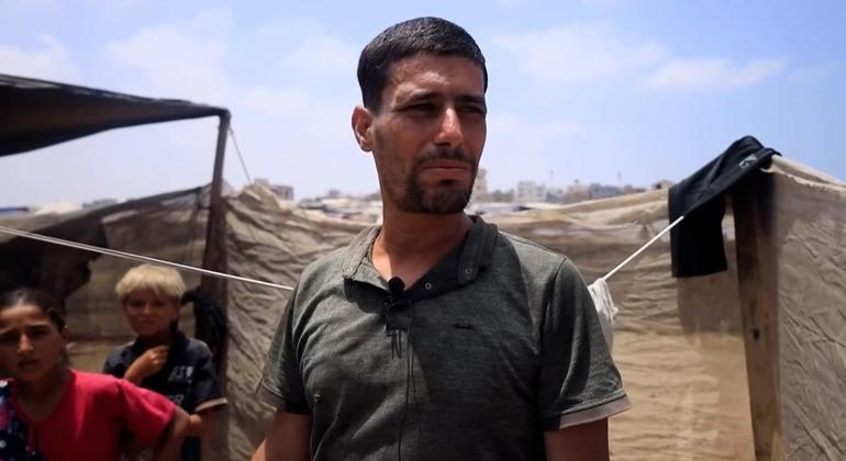 Fayez Al Zaeem foi deslocado várias vezes com sua família na Faixa de Gaza.