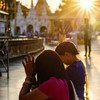 Two women pray at a temple in Yangon, Myanmar. (file photo)