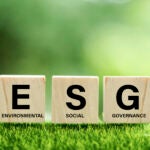 Words ESG On A Wood Block And Future Environmental Conservation And Sustainable ESG Modernization Development By Using The Technology Of Renewable Resources To Reduce Pollution And Carbon Emission.