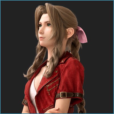 Arte promocional de Final Fantasy VII Rebirth que muestra a Aeris.