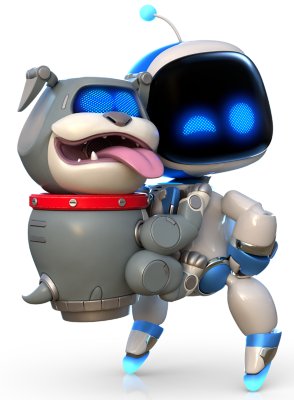Astro Bot e cão Bot