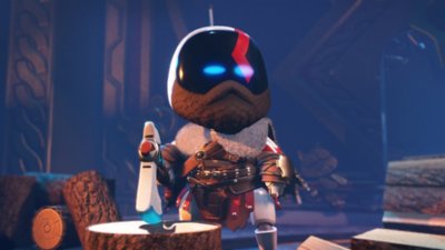 Screenshot von Astro Bot, der Astro als Kratos zeigt.