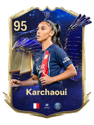 Imagem que mostra a escolha de jogador da equipa do ano (TOTY) - Sakina Karchaoui