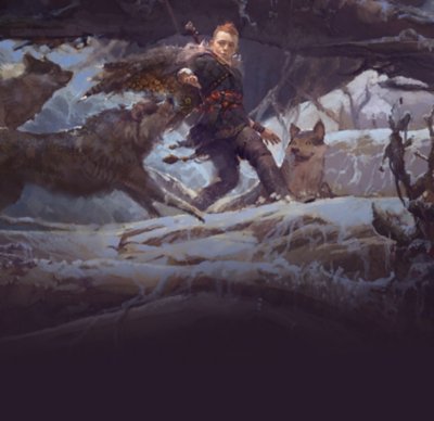 Arte conceptual de Atreus de God of War Ragnarök.