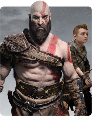 Slika God of War, ki prikazuje lika Kratos in Atreus