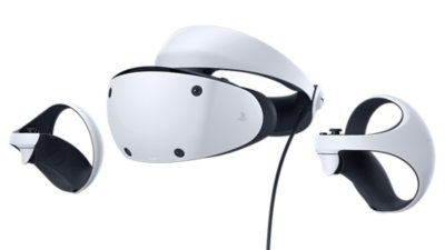 ภาพของแว่น PlayStation VR2 และคอนโทรลเลอร์ Sense