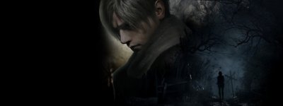 Resident Evil 4 — иллюстрация, на которой изображён силуэт фигуры в тёмном редком лесу.