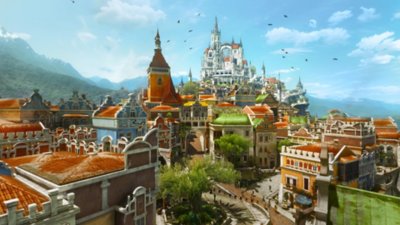 A The Witcher 3: Wild Hunt képernyőképe, rajta egy város