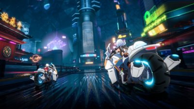 captura de pantalla de Tower of Fantasy que muestra motocicletas en marcha