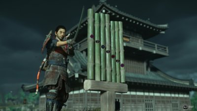 Ghost of Tsushima – Capture d’écran d’une frappe de bambou