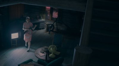 Alan Wake 2: Night Springs screenshot showing a nurse with a shotgun