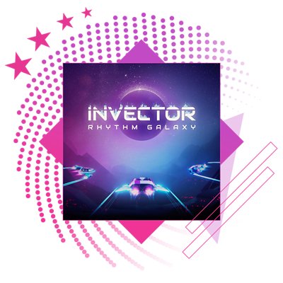 Imagen promocional de los mejores juegos de ritmo con ilustración principal de Invector: Rhythm Galaxy