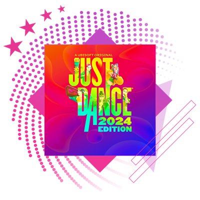 最佳節奏遊戲的特色影像，展示《Just Dance 舞力全開 2024》的主要美術設計。