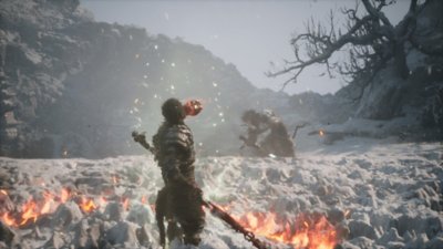 Black Myth: Wukong - Screenshot del giocatore in un ambiente innevato