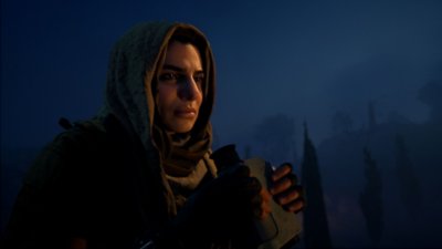 Call of Duty: Modern Warfare III – Screenshot, der Farah Karim zeigt, die ein Fernglas hält